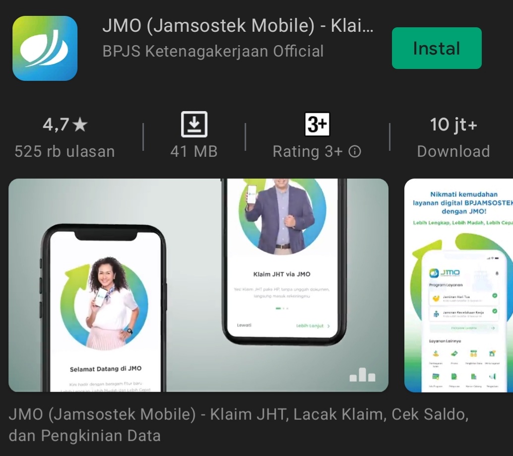 Aplikasi JMO Mobile di Palystore