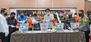 Pemusnahan Narkoba Jenis Sabu Seberat 7.4 Kilogram di Mapolres Nunukan.