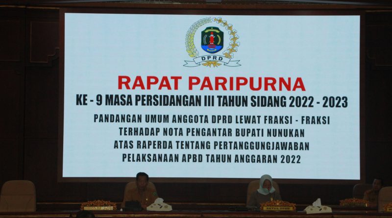 Rapat Paripurna pertanggungawaban LKPJ 2022