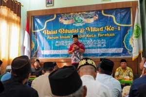 Gubernur Kaltara, DR (HC) H Zainal A Paliwang, M.Hum menghadiri Halal Bihalal dan Milad ke 1 Forum Imam Masjid Kota Tarakan (FIM KT), bertempat di Sekretariat Majelis Ulama Indonesia, Ahad (12/5).