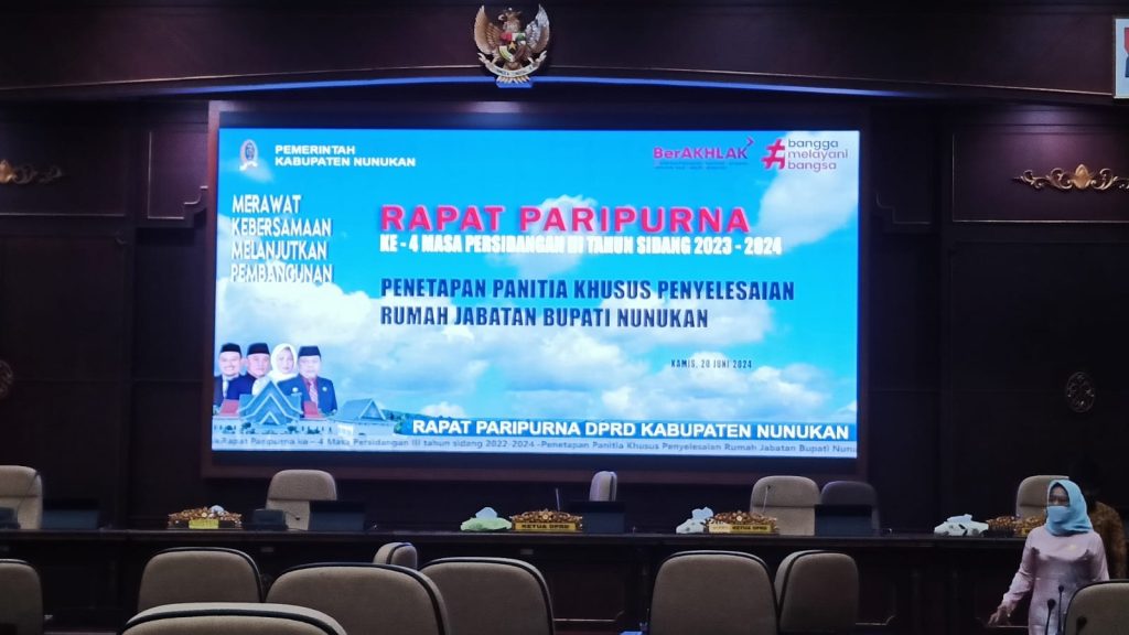 Rapat Paripurna Penetapan Panitia Khusus Penyelesaian Rumah Jabatan Bupati Nunukan.