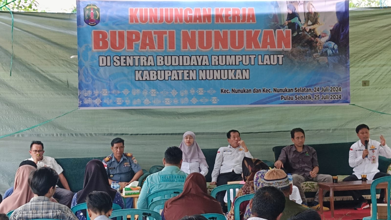 Bupati Nunukan Kunjungan Kerja Ke Sentra Pembudidaya Rumput Laut Nunukan