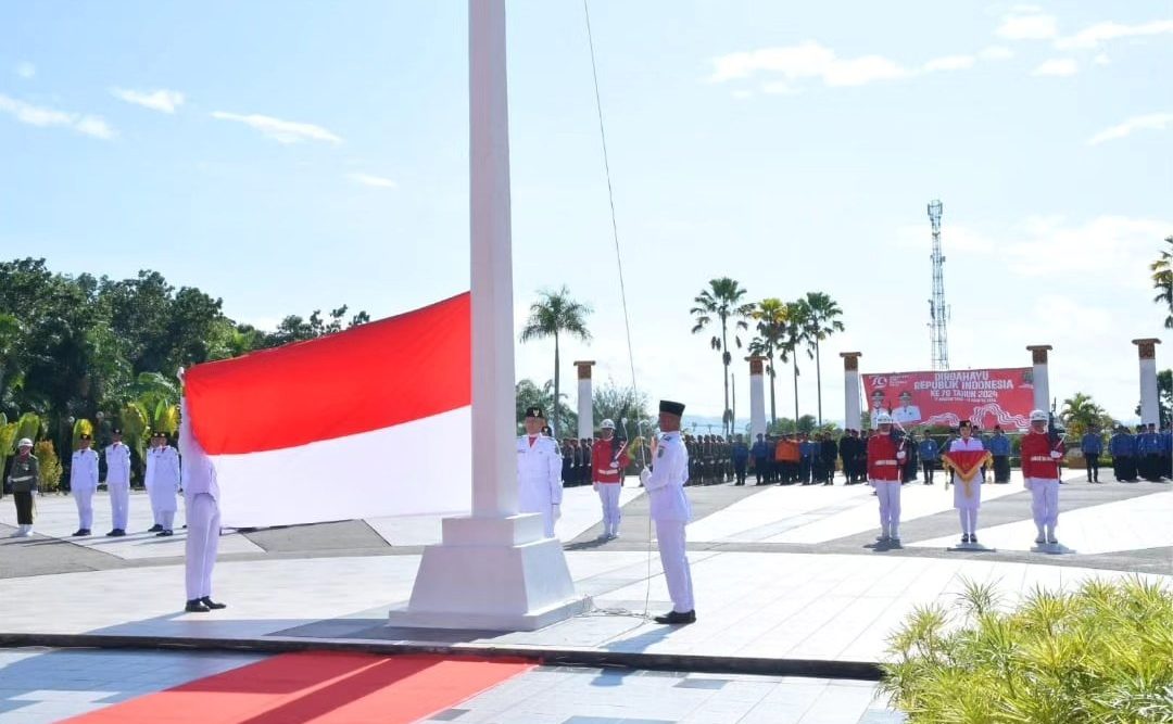 Bupati Nunukan Pimpin Upacara Detik-Detik Proklamasi HUT RI Ke-79 Di Nunukan.