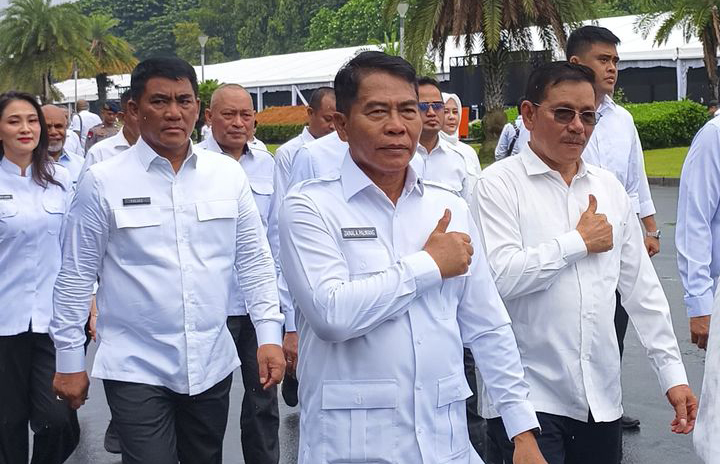 Foto GLADI BERSIH : Gubernur dan Wakil Gubernur Kaltara terpilih, H Zainal A Paliwang - Ingkong Ala mengikuti rangkaian gladi bersih pelantikan kepala daerah di Jakarta, Rabu (19/2/2025).