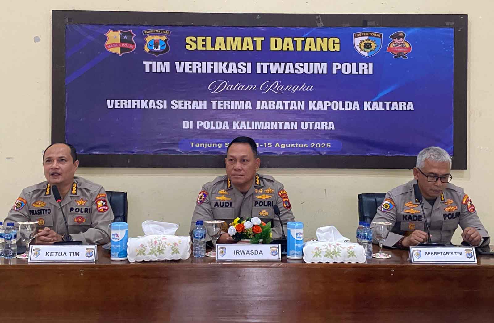 Polda Kaltara Terima Verifikasi Sertijab Kapolda oleh Tim Itwasum Polri