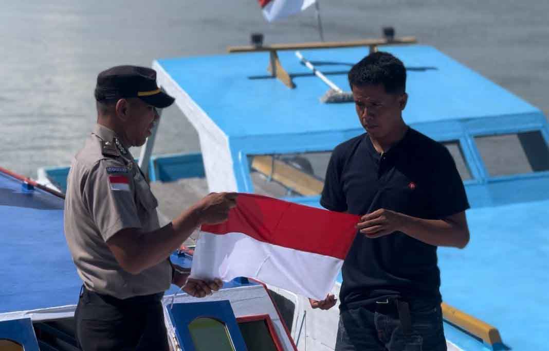 Jajaran Polsek Polres Nunukan Tebar Semangat Merah Putih Di Berbagai Wilayah Menjelang Hut Ri Ke-80