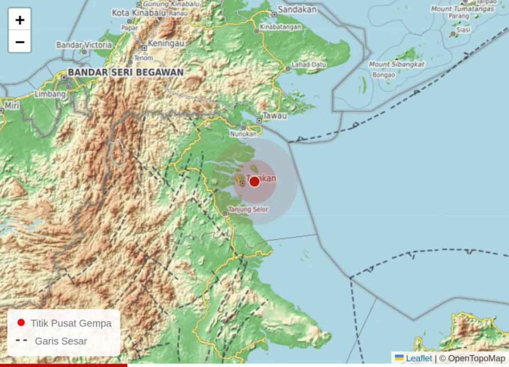 Gempa Tektonik Magnitudo 4,8 Guncang Tarakan, Getaran Terasa hingga Nunukan dan Berau