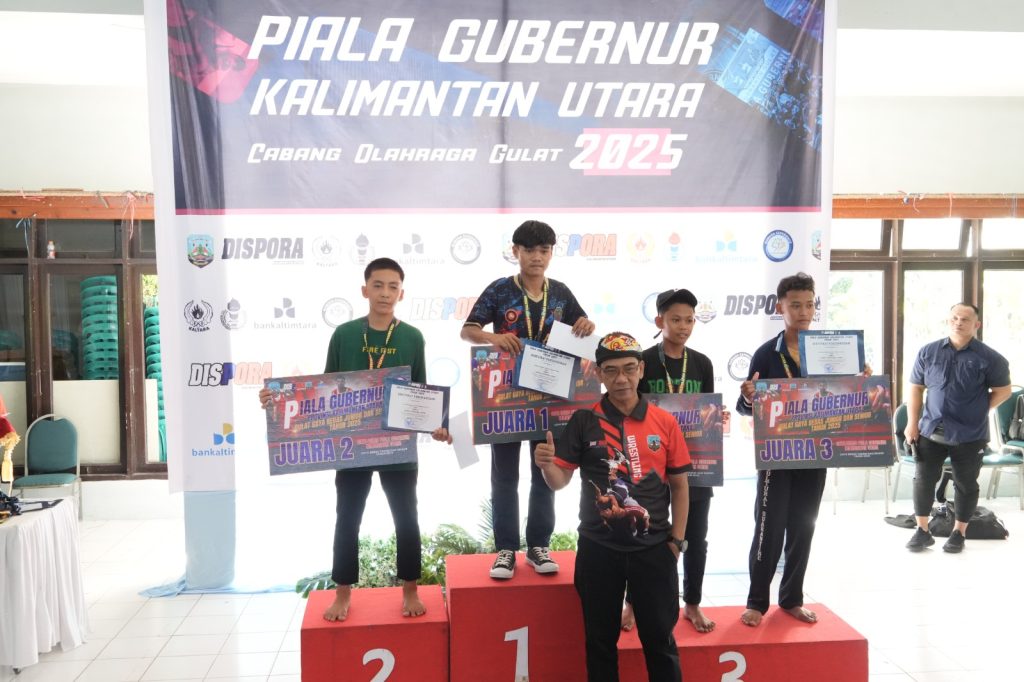 Kejuaraan Gulat Piala Gubernur 2025 Resmi Ditutup, Bulungan Raih Juara Umum