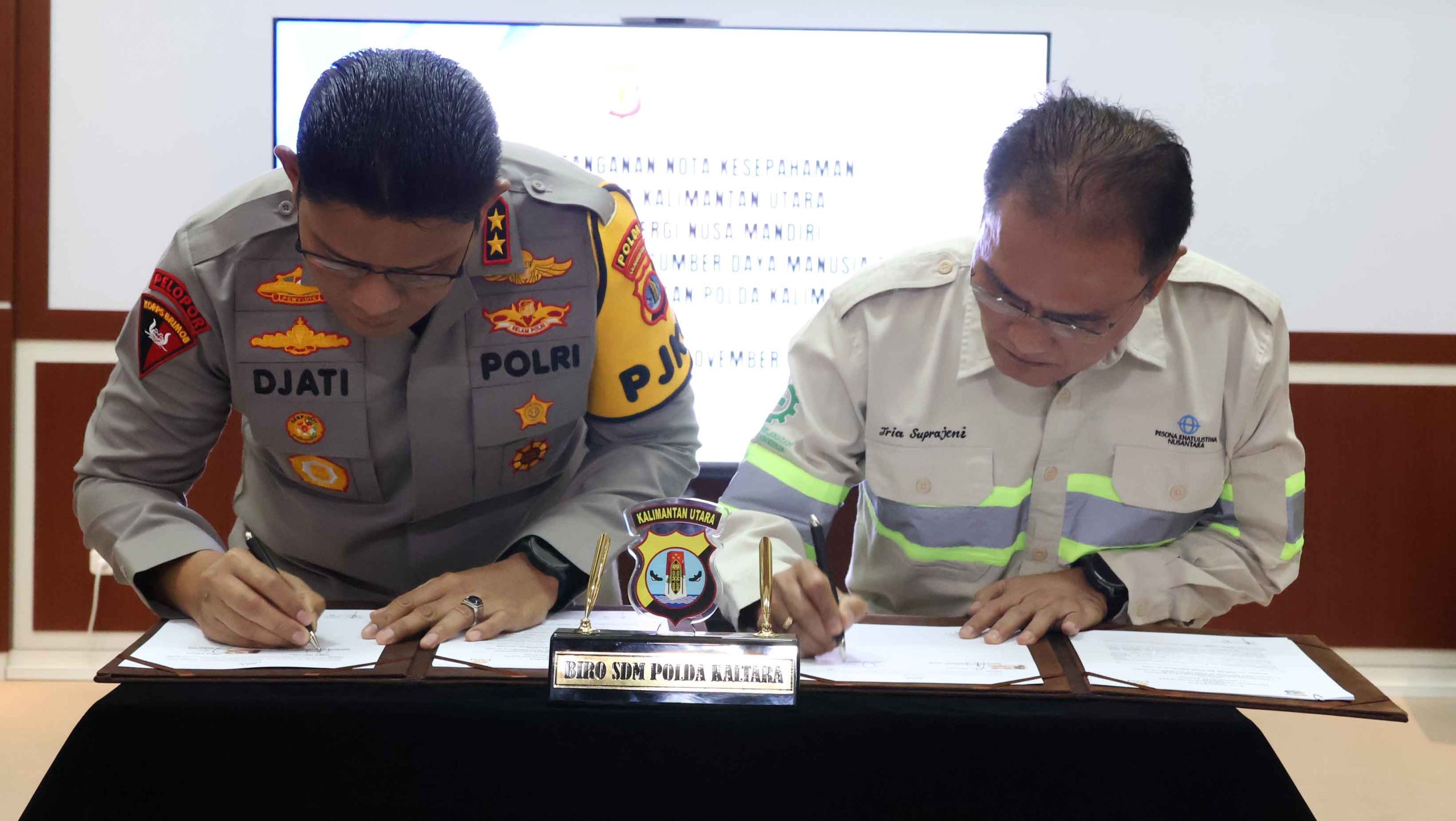 Polda Kaltara dan PT Energi Nusa Mandiri Teken MoU Program Beasiswa SDM PNPP