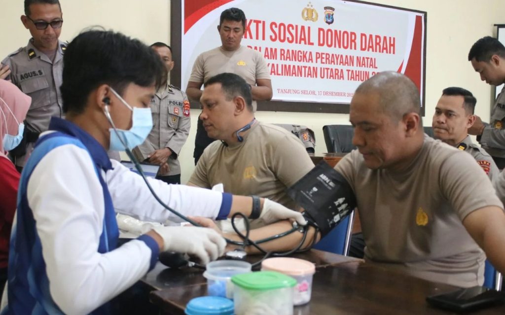 Sambut Natal 2025, Polda Kaltara Baksos Donor Darah