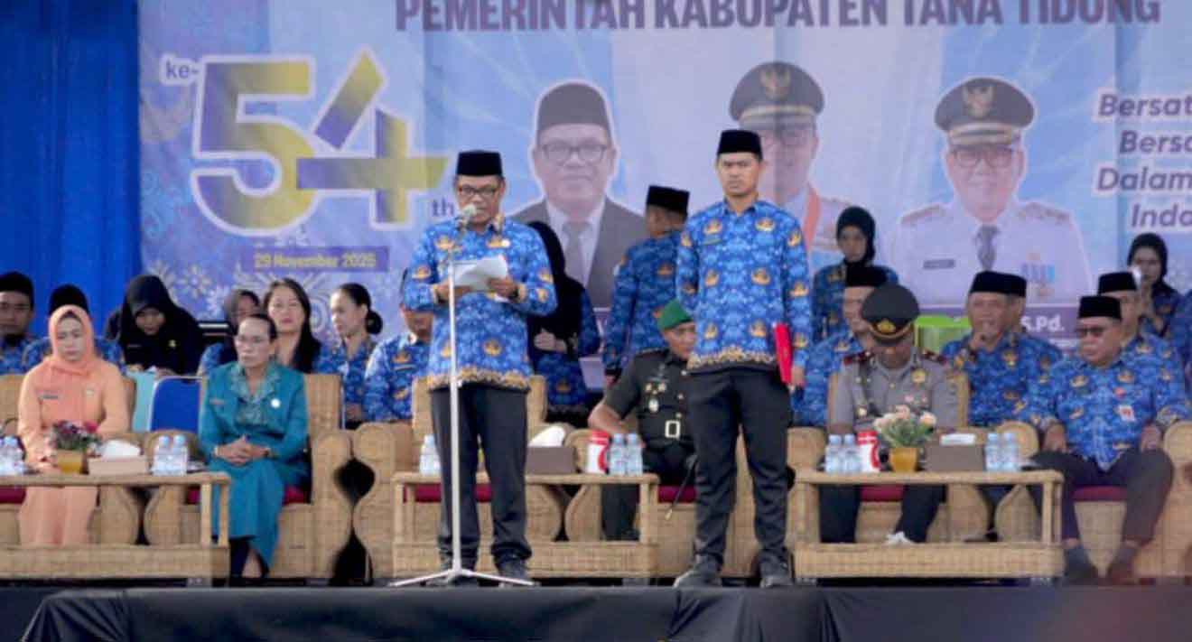 KORPRI : Sekda Tana Tidung Hersonsyah, memimpin upacara peringatan HUT ke-54 Korpri.