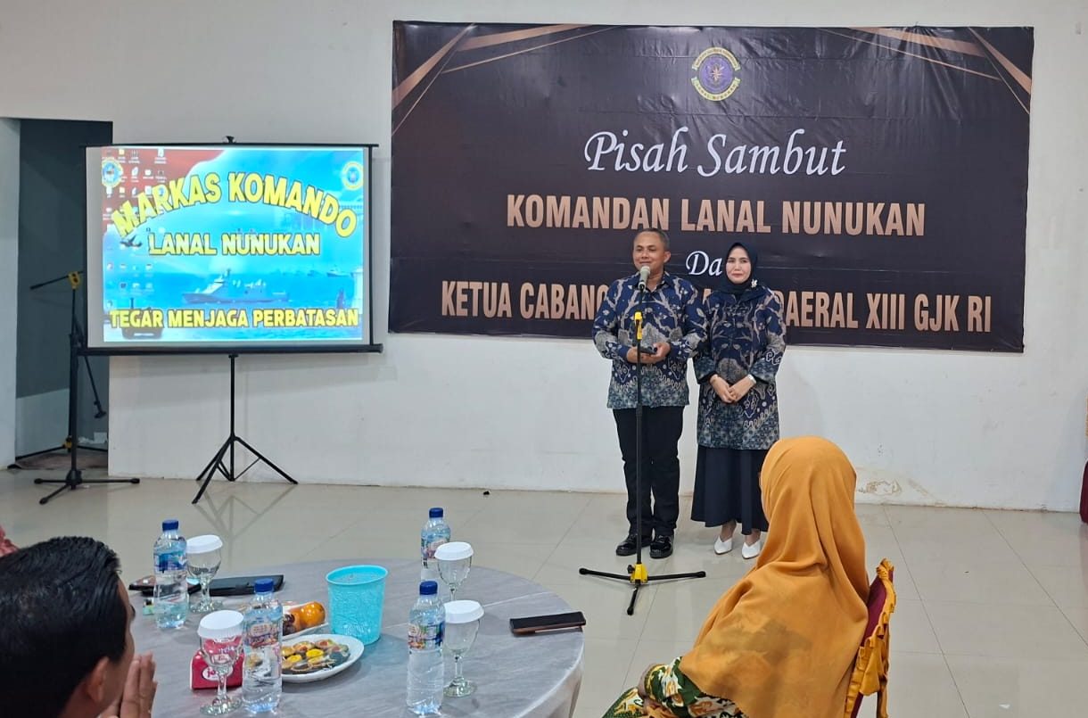 Komandan Lanal Nunukan, Kolonel Laut (P) Primayantha Maulana Malik, S.T., M.Tr.Opsla, menyampaikan sambutan.