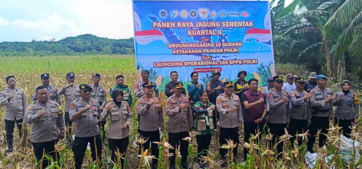 Panen Raya Jagung Kuartal II, Polri Bangun Gudang Pangan dan Launching 166 SPPG