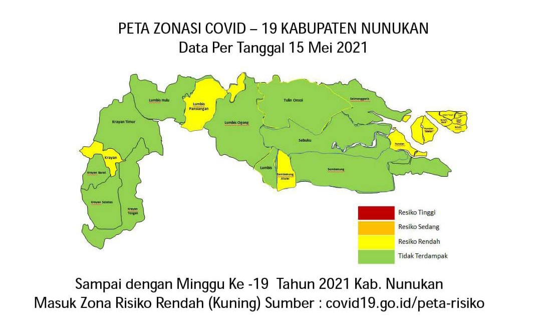 Peta Zonasi Covid 19 Di Kabupaten Nunukan