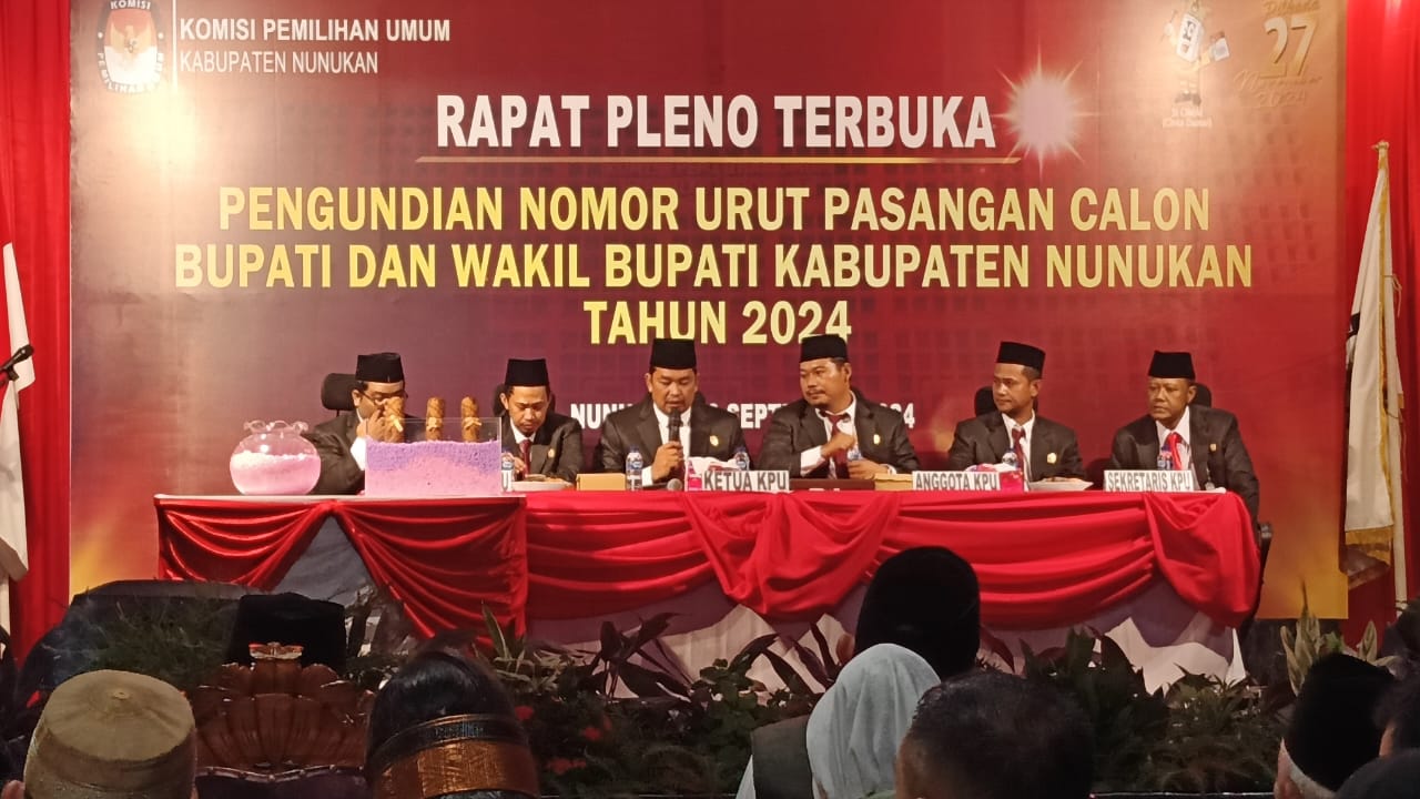 KPU Tetapkan Nomor Urut Pasangan Calon Bupati dan Wakil Bupati Nunukan