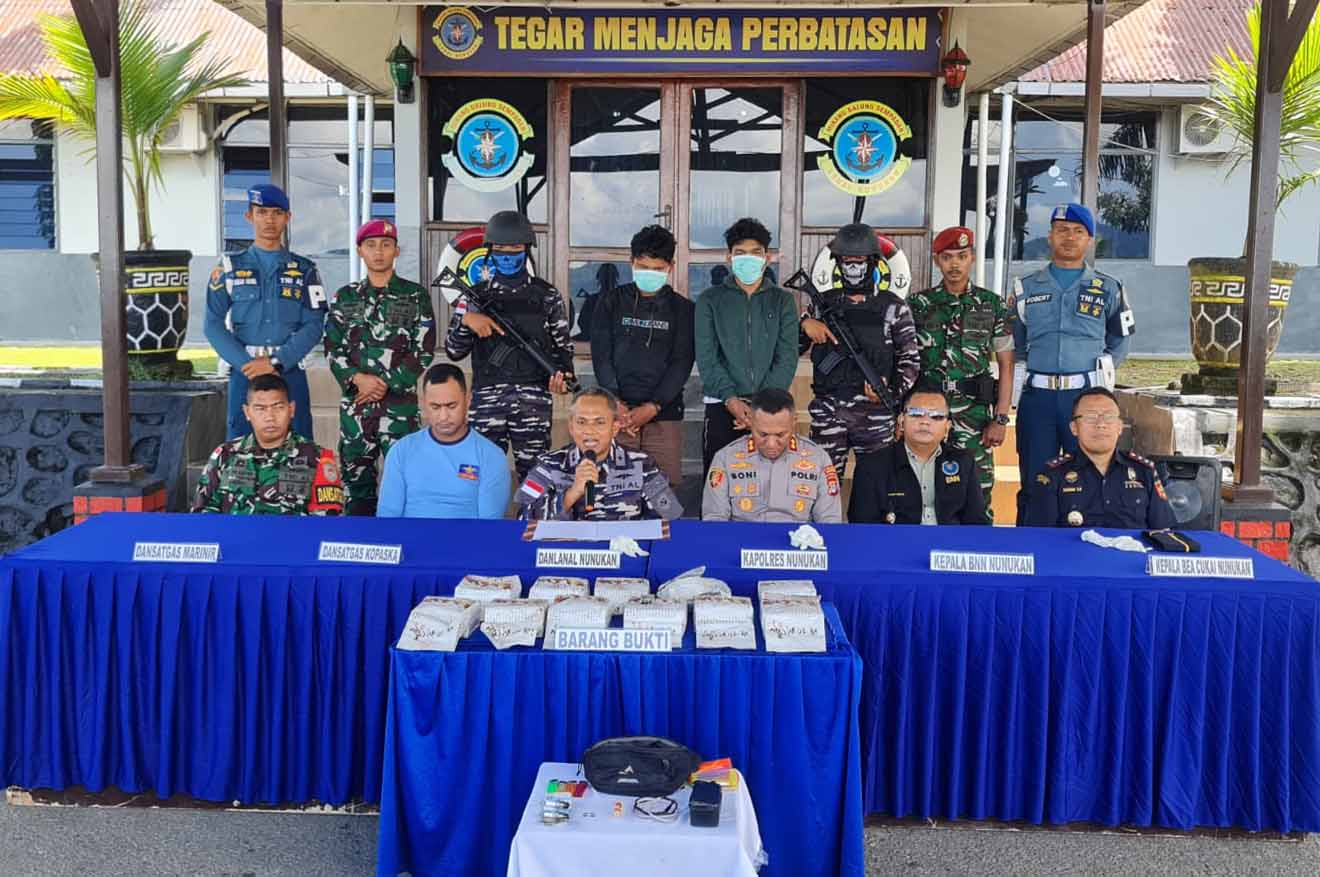 Lanal Nunukan Gagalkan Penyelundupan Narkoba 11.5 Kg Di Perairan Karang Unarang