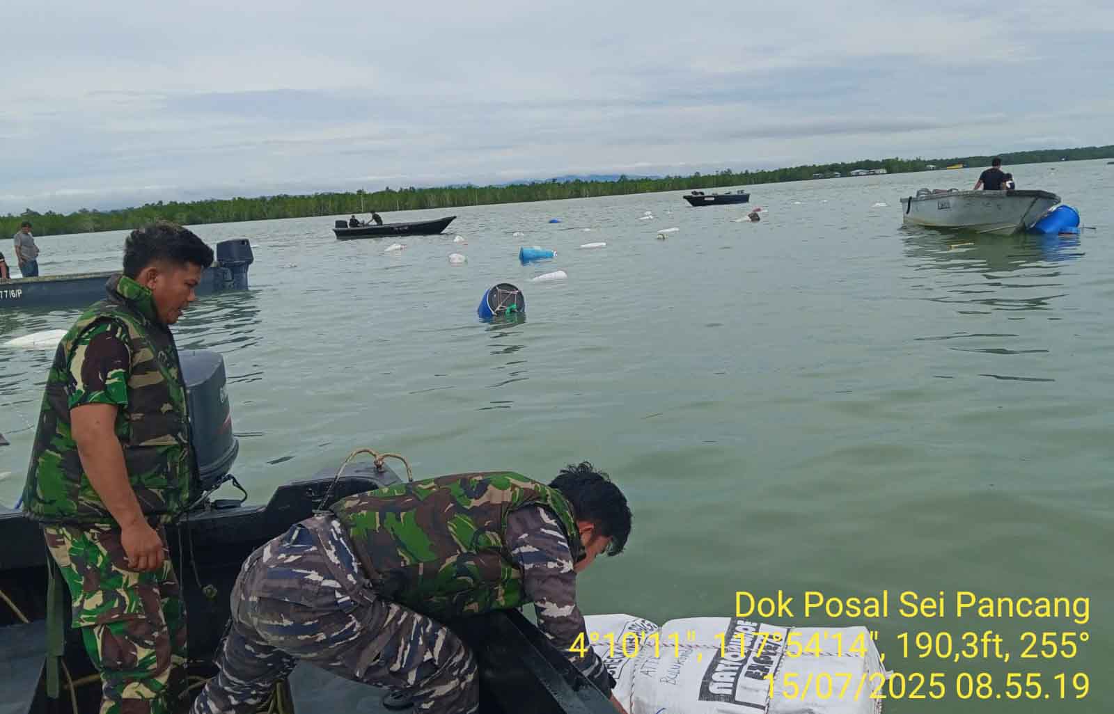 Speedboat Barang Tenggelam di Perairan Perbatasan RI –Tawau, Malaysia, Lanal Nunukan Lakukan Operasi SAR