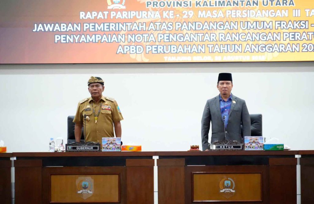 Gubernur Beri Jawaban Pandangan Umum Fraksi Atas Ranperda APBD Perubahan Kaltara 2025