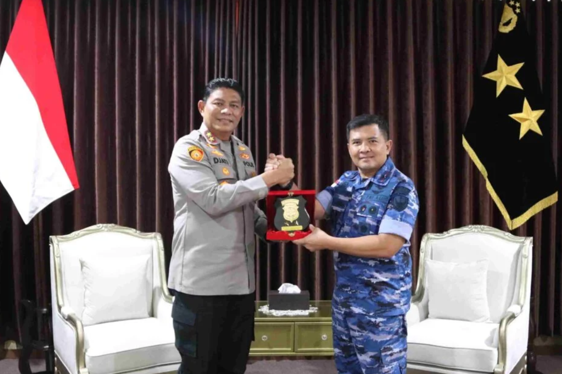 Sinergi TNI-Polri, Danlanud Anang Busra Silaturahmi dengan Kapolda Kaltara