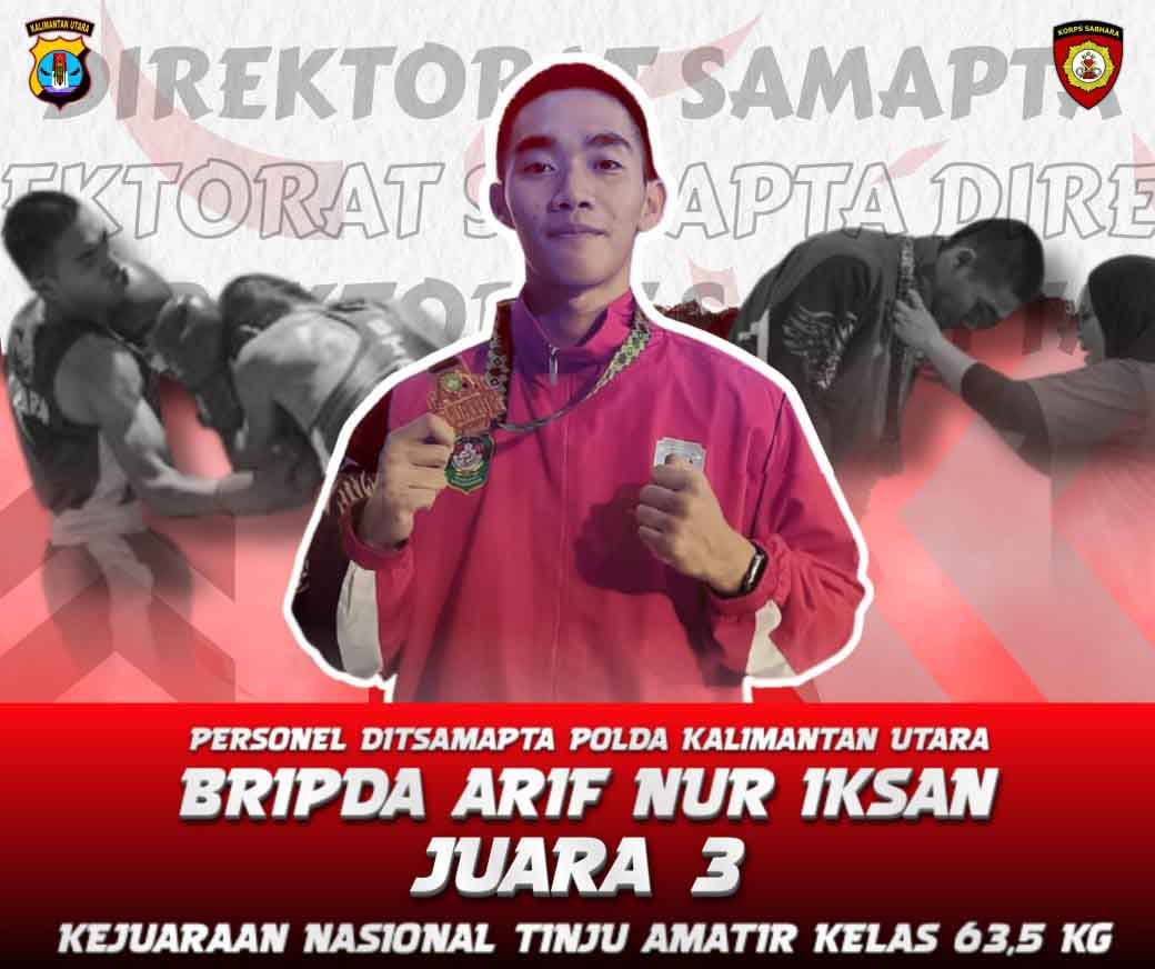 Personel Ditsamapta Polda Kaltara Ukir Prestasi, Raih Juara Kejurnas Tinju Amatir 2025
