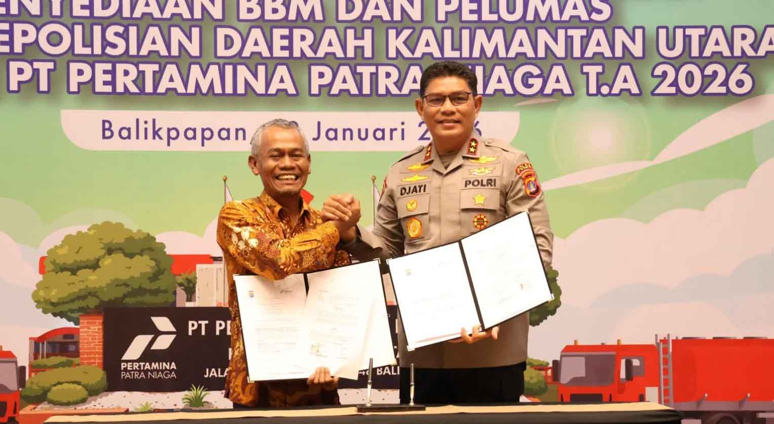 Kapolda Kaltara Teken MoU Penyediaan BBM dan Pelumas dengan Pertamina Patra Niaga