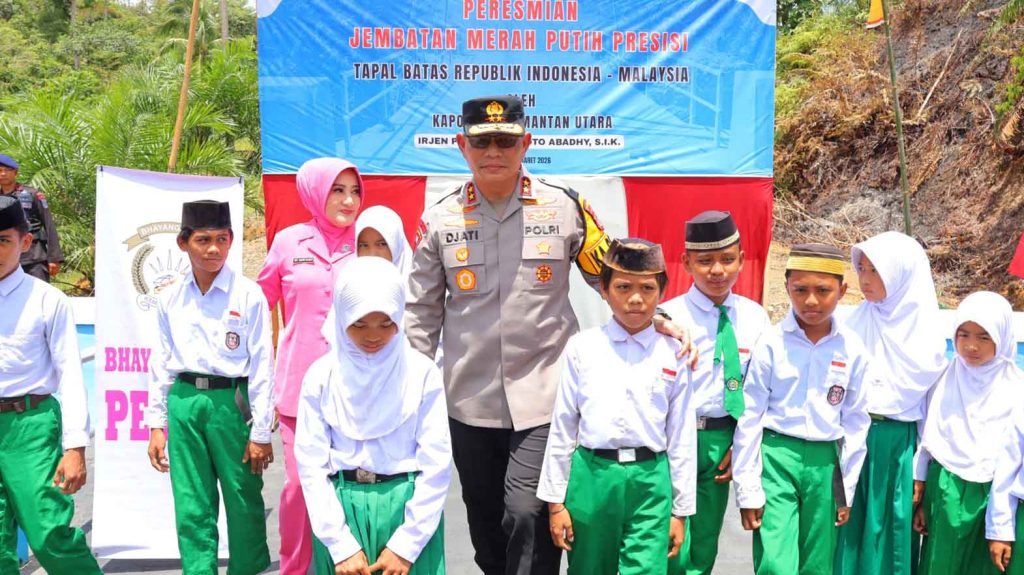 Bukti Bakti Polri Bagi Warga Perbatasan, Kapolda Kaltara Resmikan Jembatan Merah Putih Presisi di Sebatik