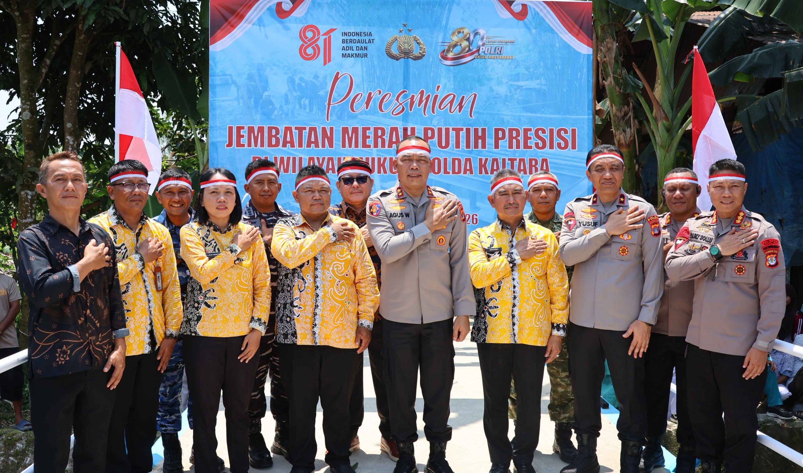 Kapolda Kaltara Resmikan Jembatan Merah Putih Presisi Sungai Cahaya Baru di Tarakan