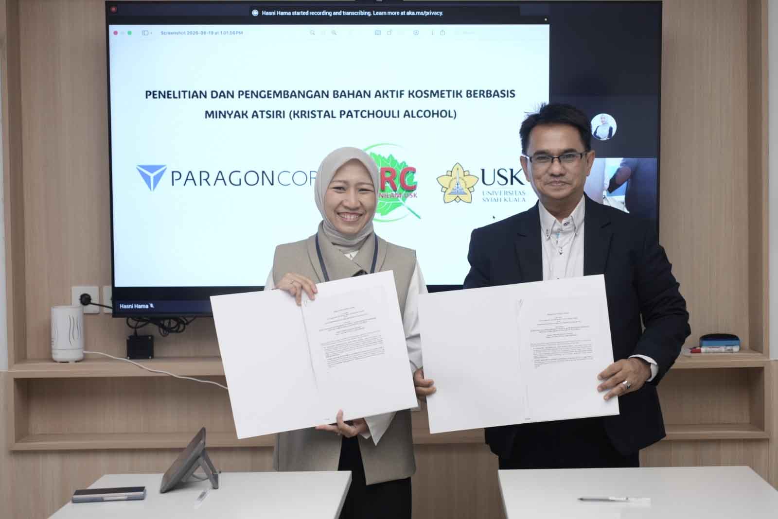 ParagonCorp dan ARC USK Eksplorasi Nilam Aceh untuk Bahan Aktif Kosmetik