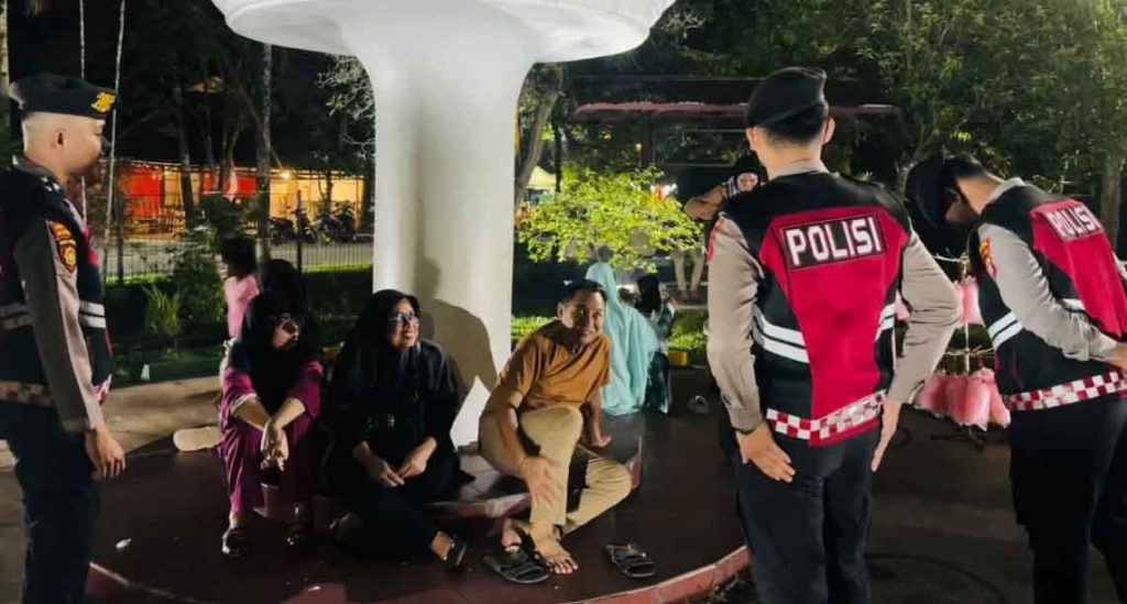 Jaga Kamtibmas, Ditpamobvit Polda Kaltara Patroli Malam di Taman Oval Ladang Tarakan