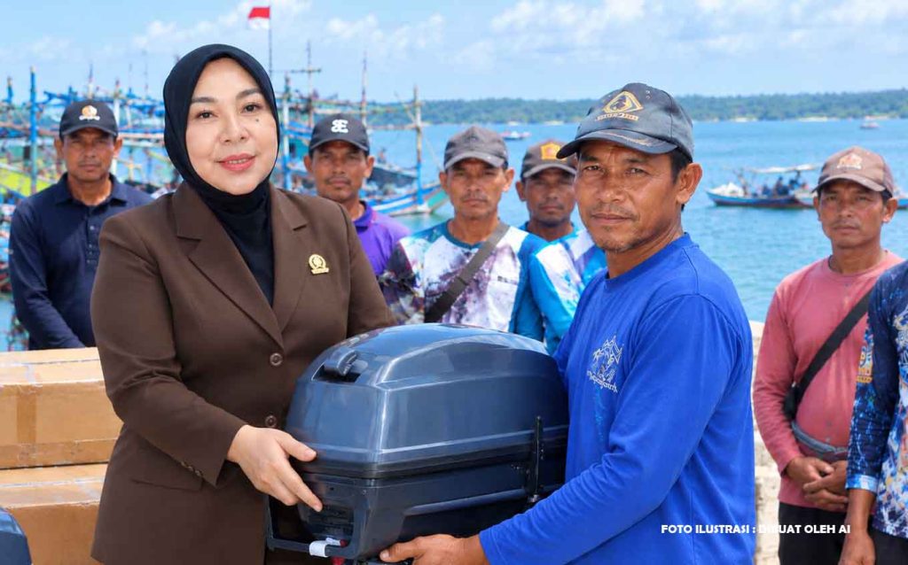 Hj. Rahmawati Zainal Distribusikan CSR, Bantu Nelayan Mamolo Peralatan Perikanan